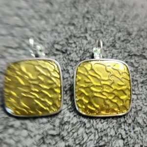 Modern Silvertone Gold Earrings